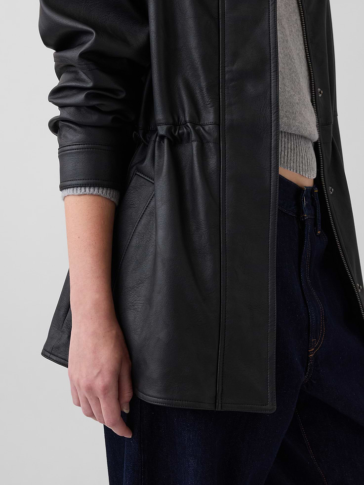 Image number 4 showing, Cinched Vegan Leather Jacket