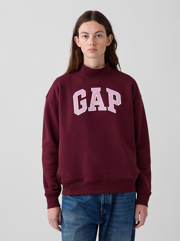 VintageSoft Oversized Mockneck Logo Sweatshirt