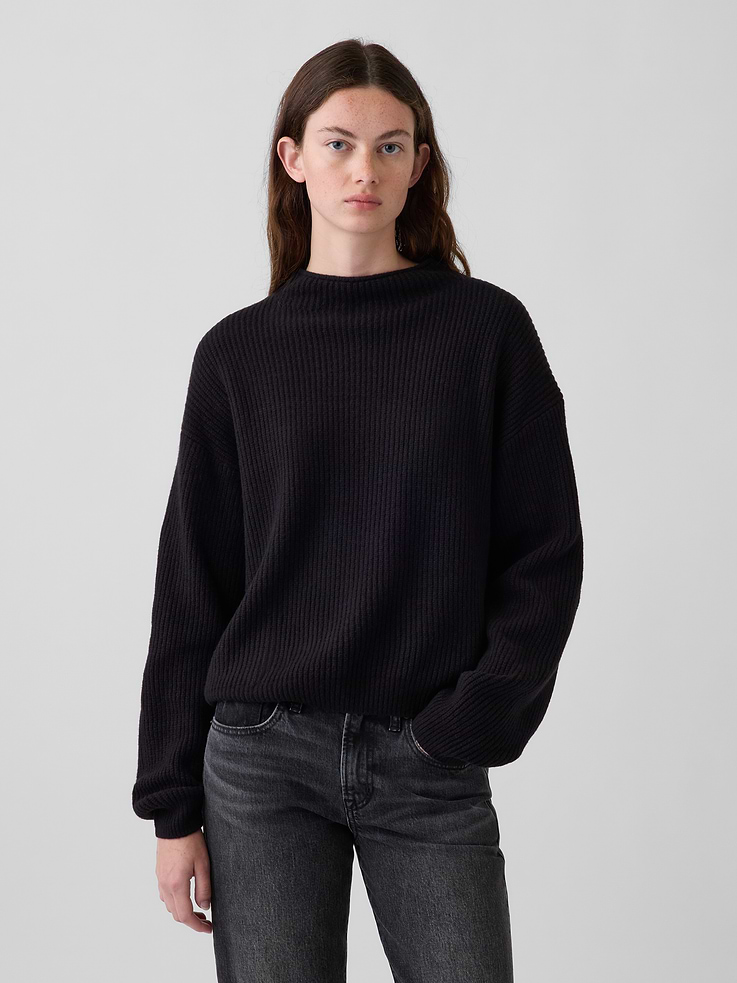 Image number 1 showing, CashSoft Oversized Mockneck Sweater