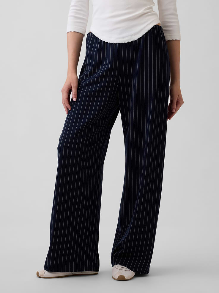 Image number 2 showing, Brushed Twill Easy Wide-Leg Pants