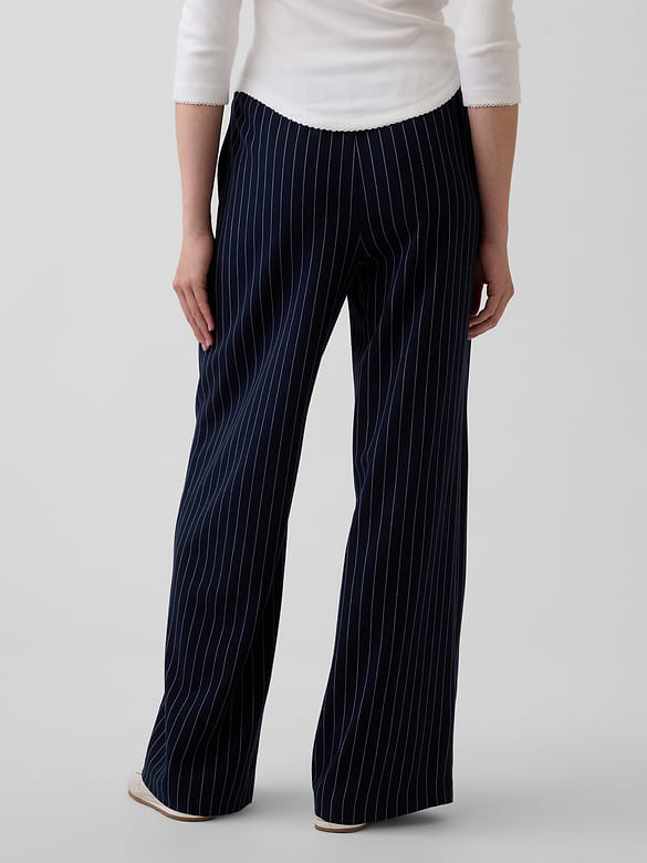 Brushed Twill Easy Wide-Leg Pants