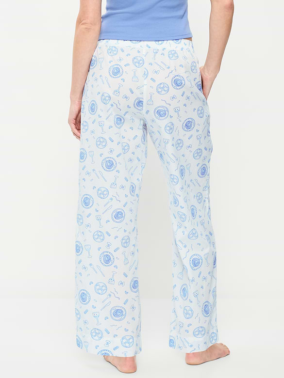 High-Waisted Poplin Pajama Pant