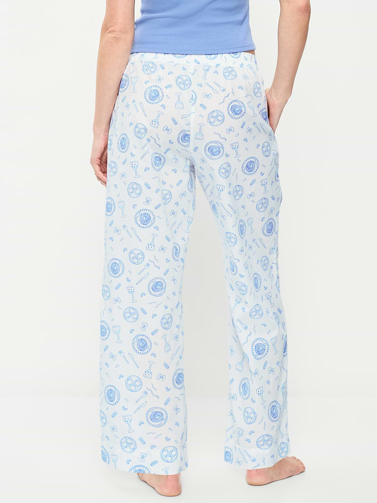 Image number 2 showing, High-Waisted Poplin Pajama Pant