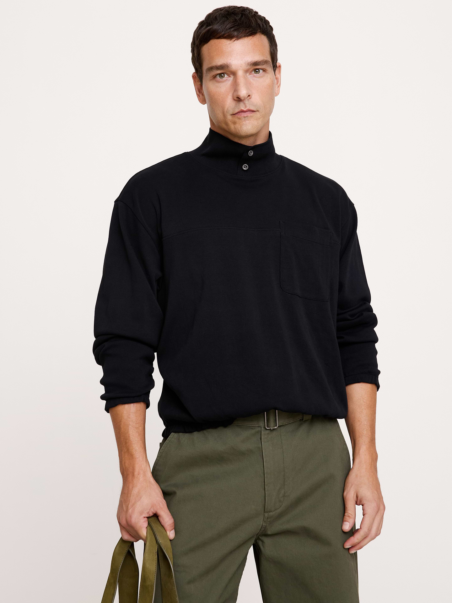 Image number 1 showing, Cotton Mock-Neck Pullover
