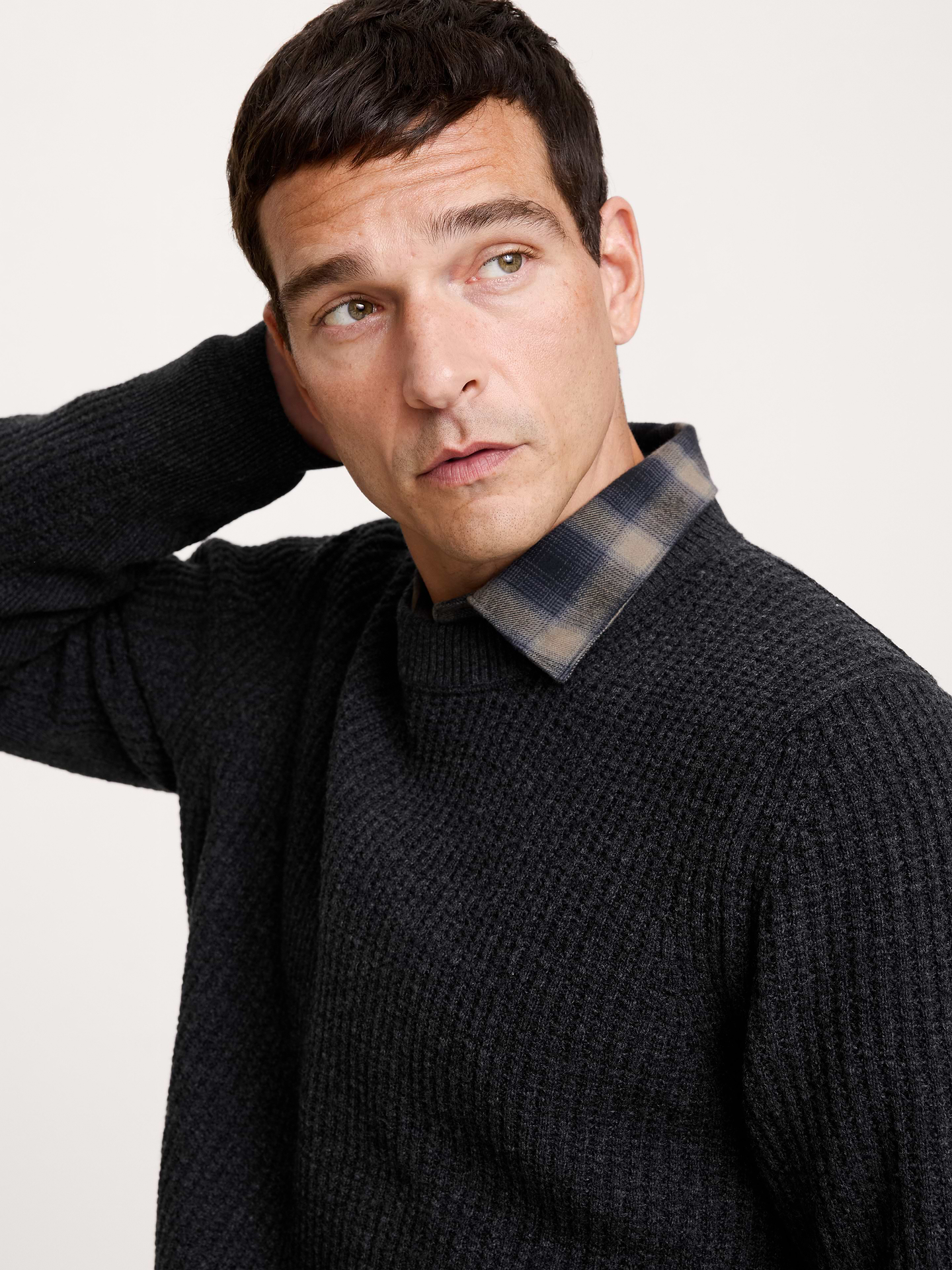 Image 3 of 3, Italian Merino-Blend Crew-Neck Sweater
