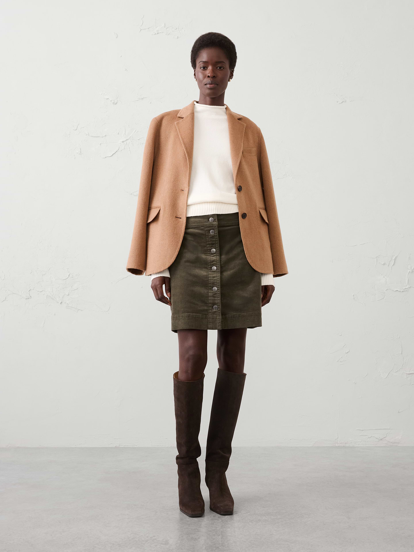 Image number 1 showing, Corduroy Button-Down Mini Skirt