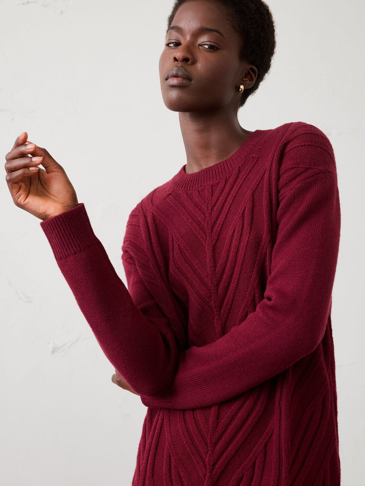 Image number 3 showing, Cable Mini Sweater Dress