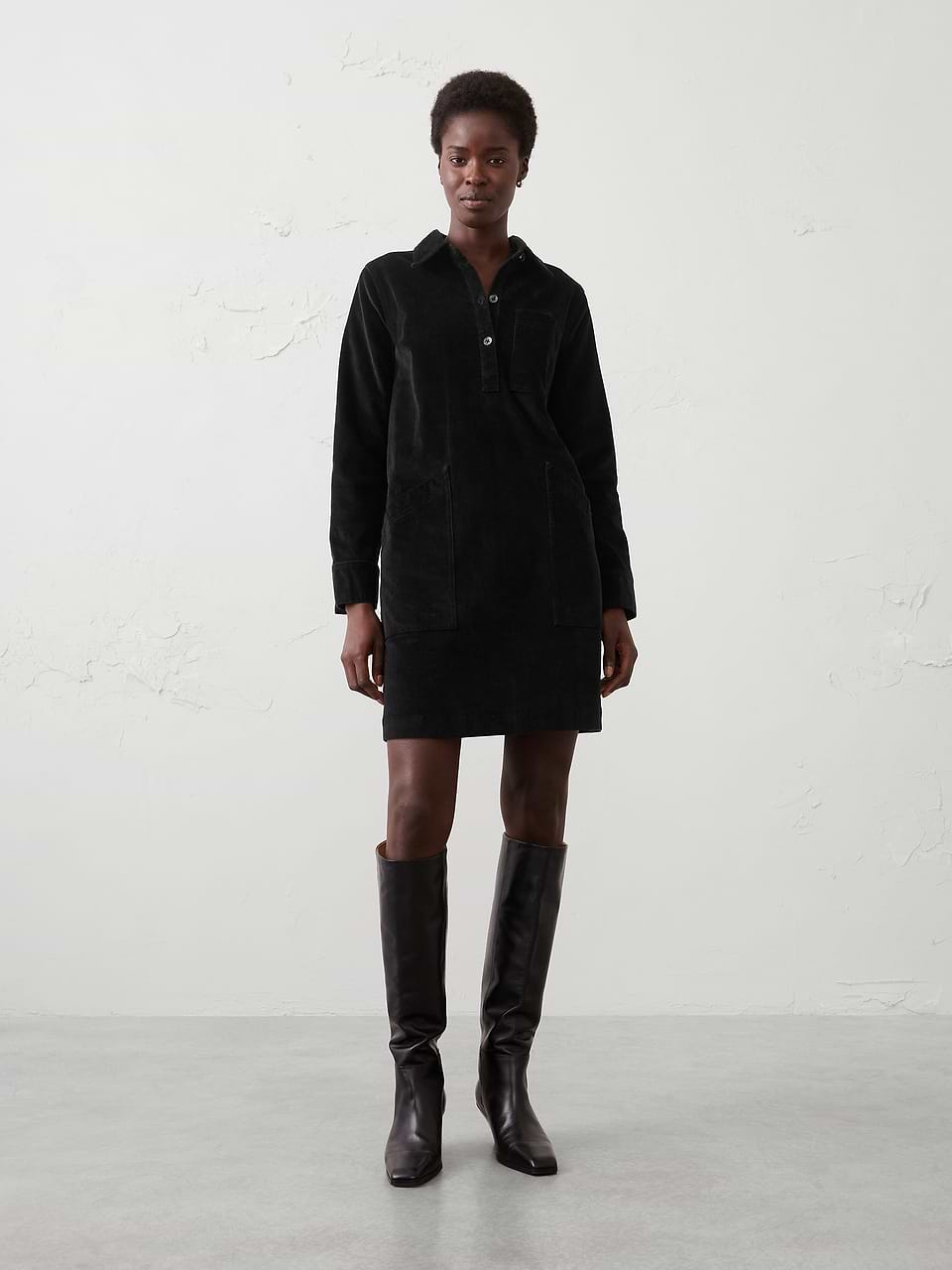 banana republic black shift dress Collared Above-Knee #chocolate straight through bust CURVE+ Plus Size Women's Maxi dress Size:55 gallon