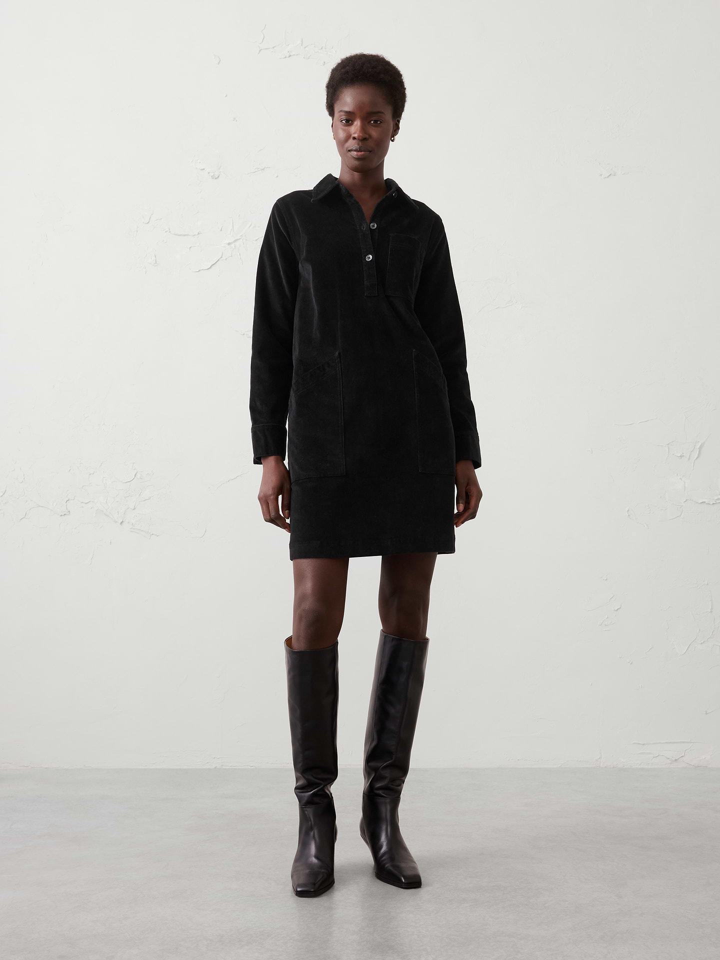 Image number 1 showing, Collared Above-Knee Shift Dress