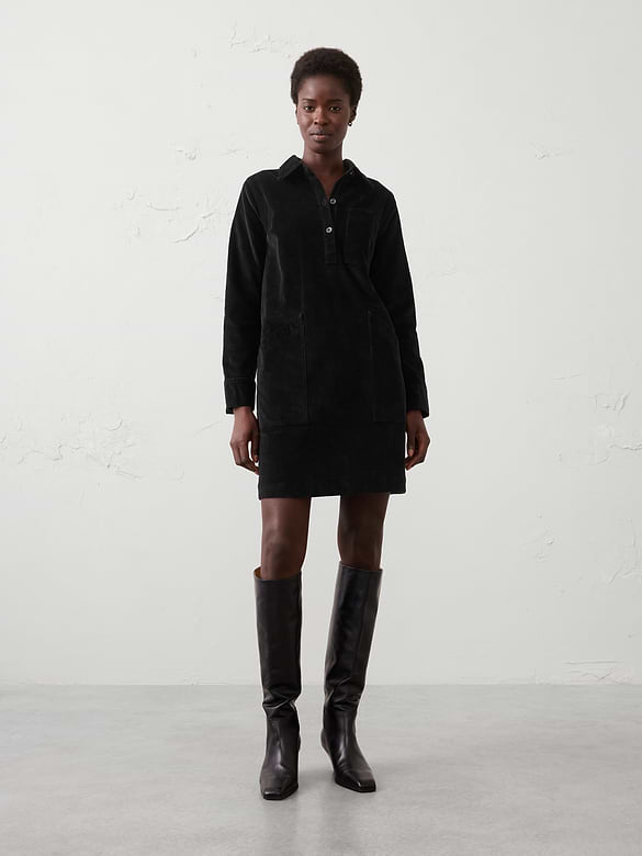 Collared Above-Knee Shift Dress