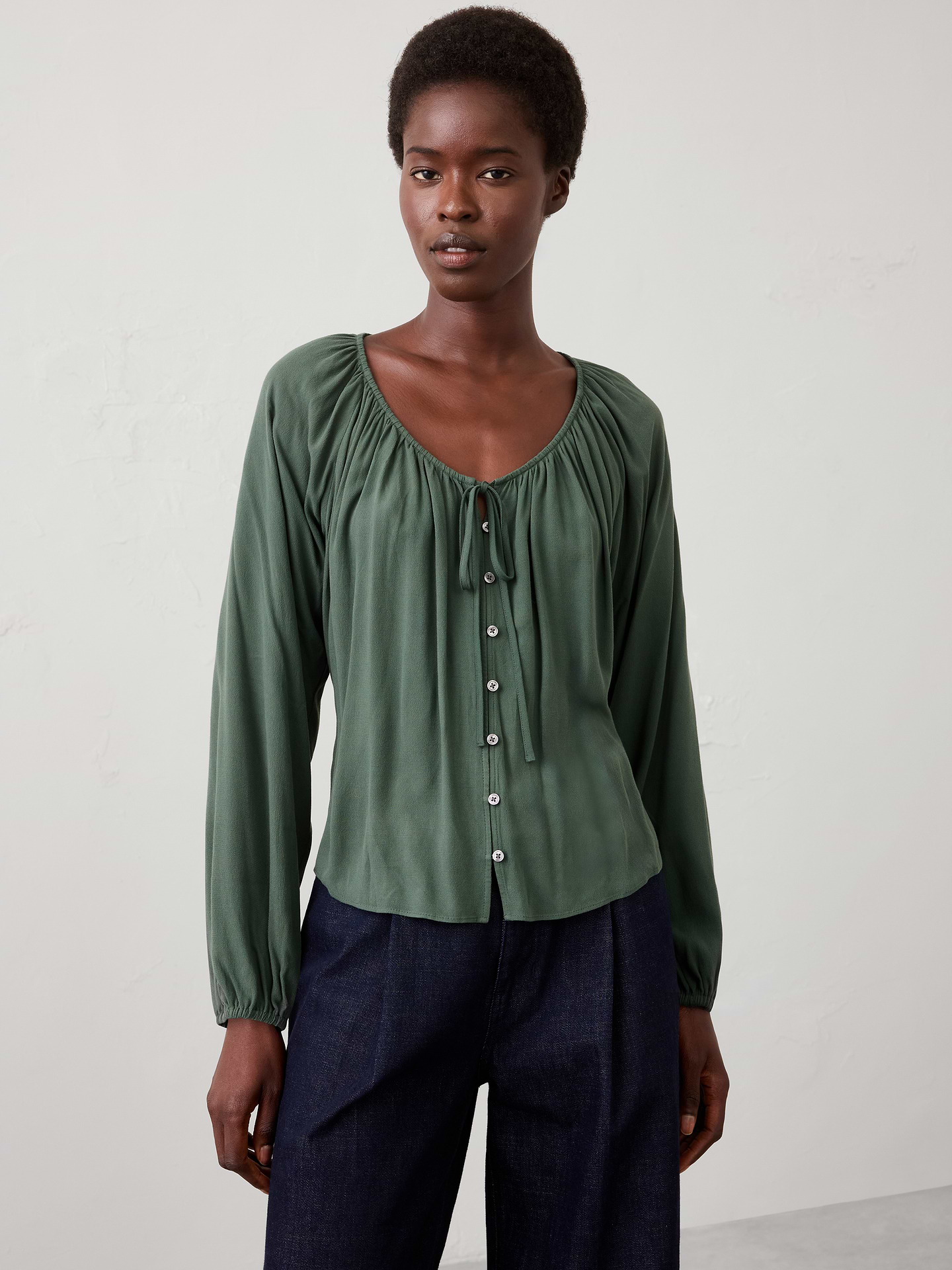 Image number 1 showing, Scoop-Neck Blouse