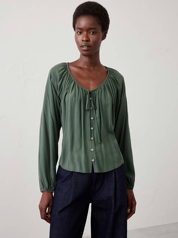 Scoop-Neck Blouse
