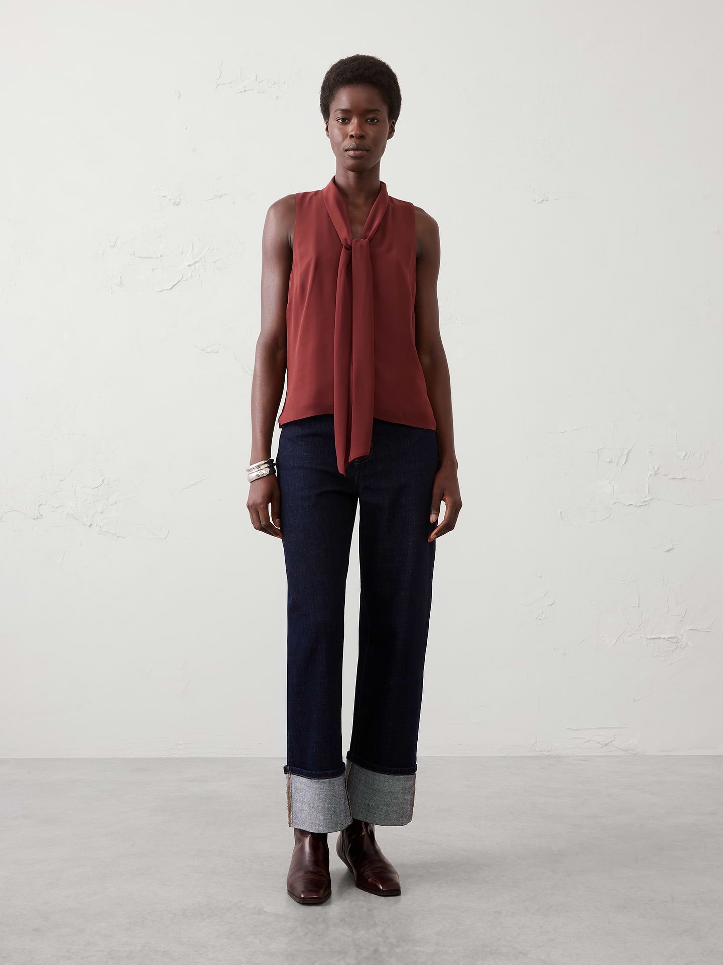 Image number 1 showing, Scarf-Neck Blouse