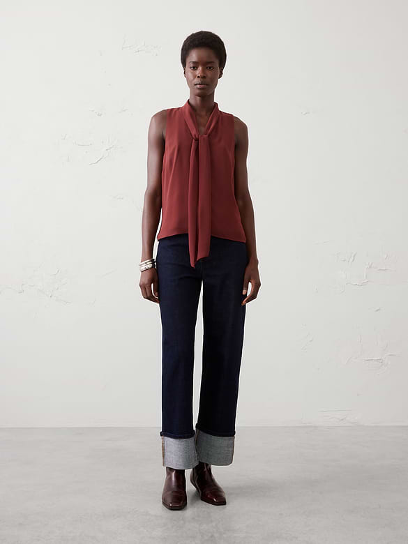 Scarf-Neck Blouse