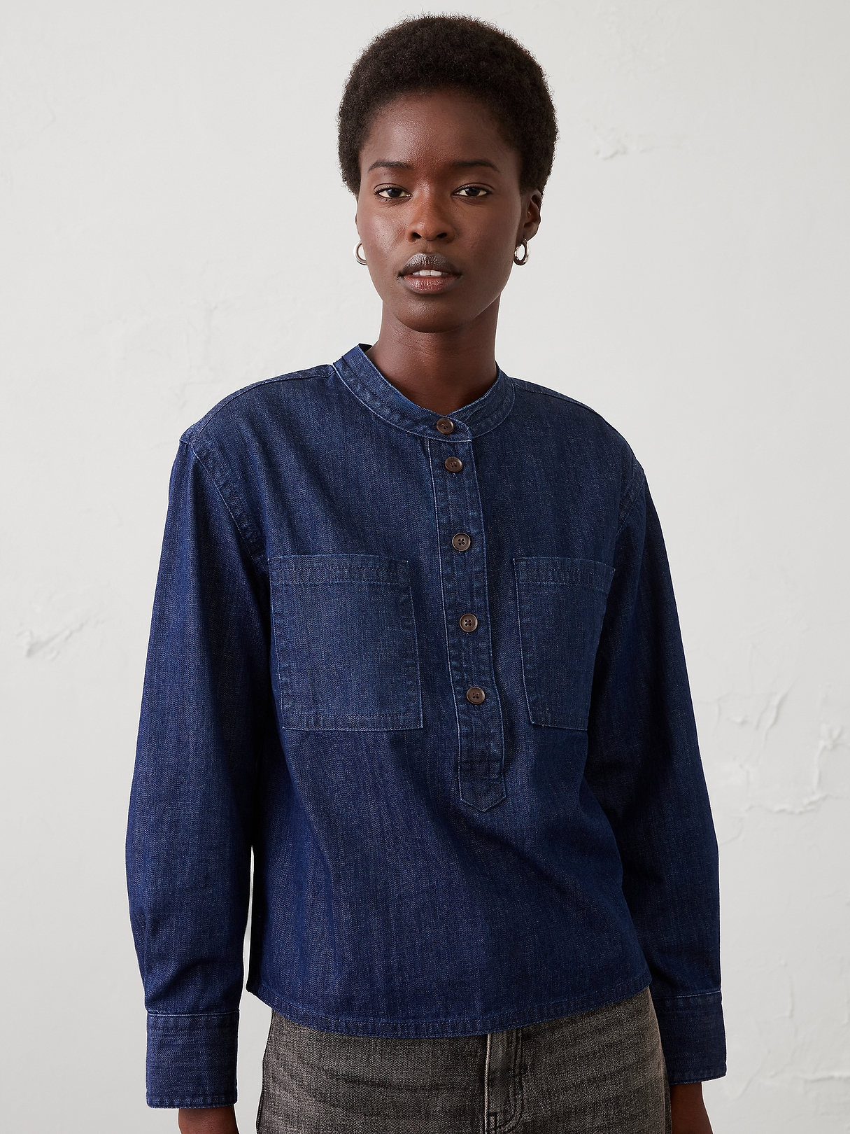 Denim Popover Tunic Top | Banana Republic Factory