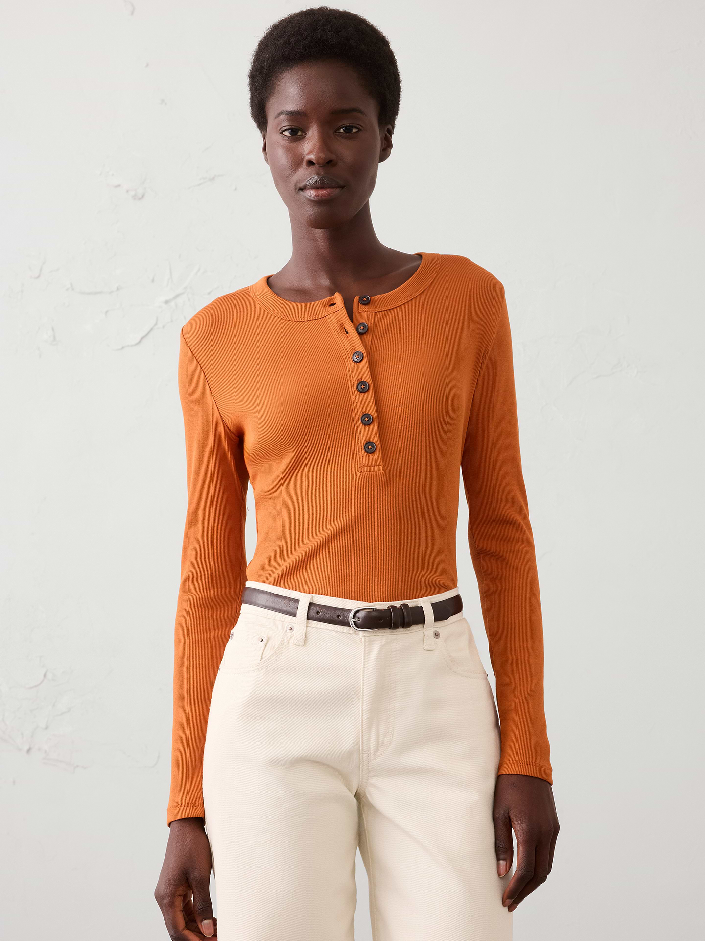 Image number 1 showing, Ribbed Henley T-Shirt