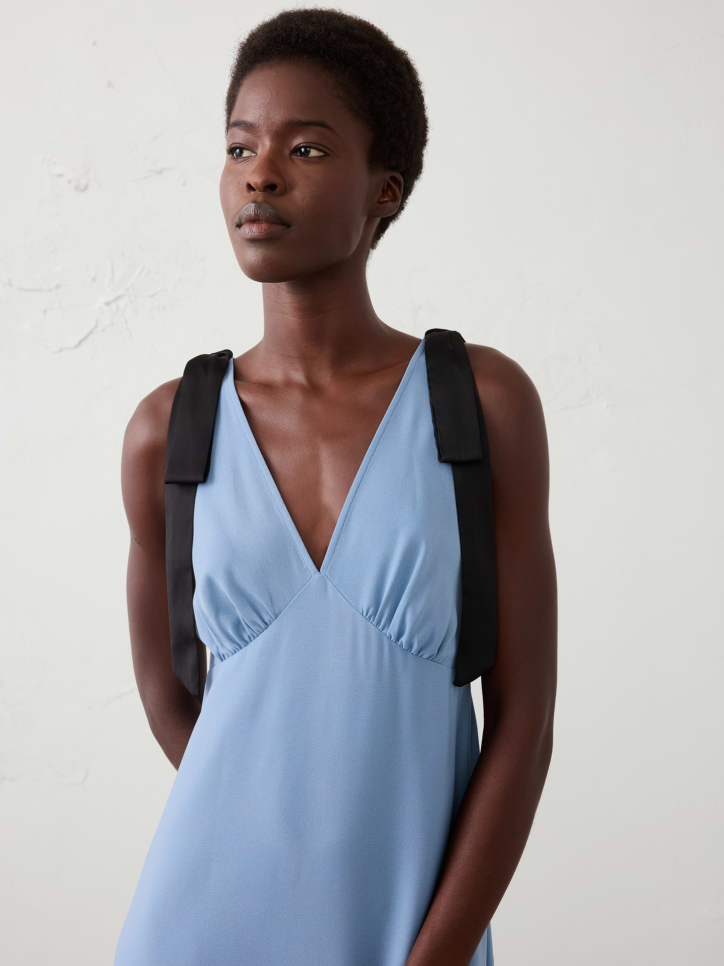 Image 3 of 3, Satin Tie Slip Maxi Dress