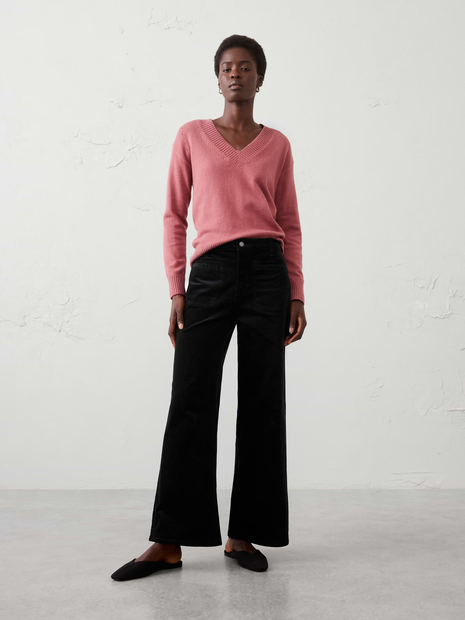 Image number 1 showing, Wide-Leg High-Rise Corduroy Patch Pocket Pant