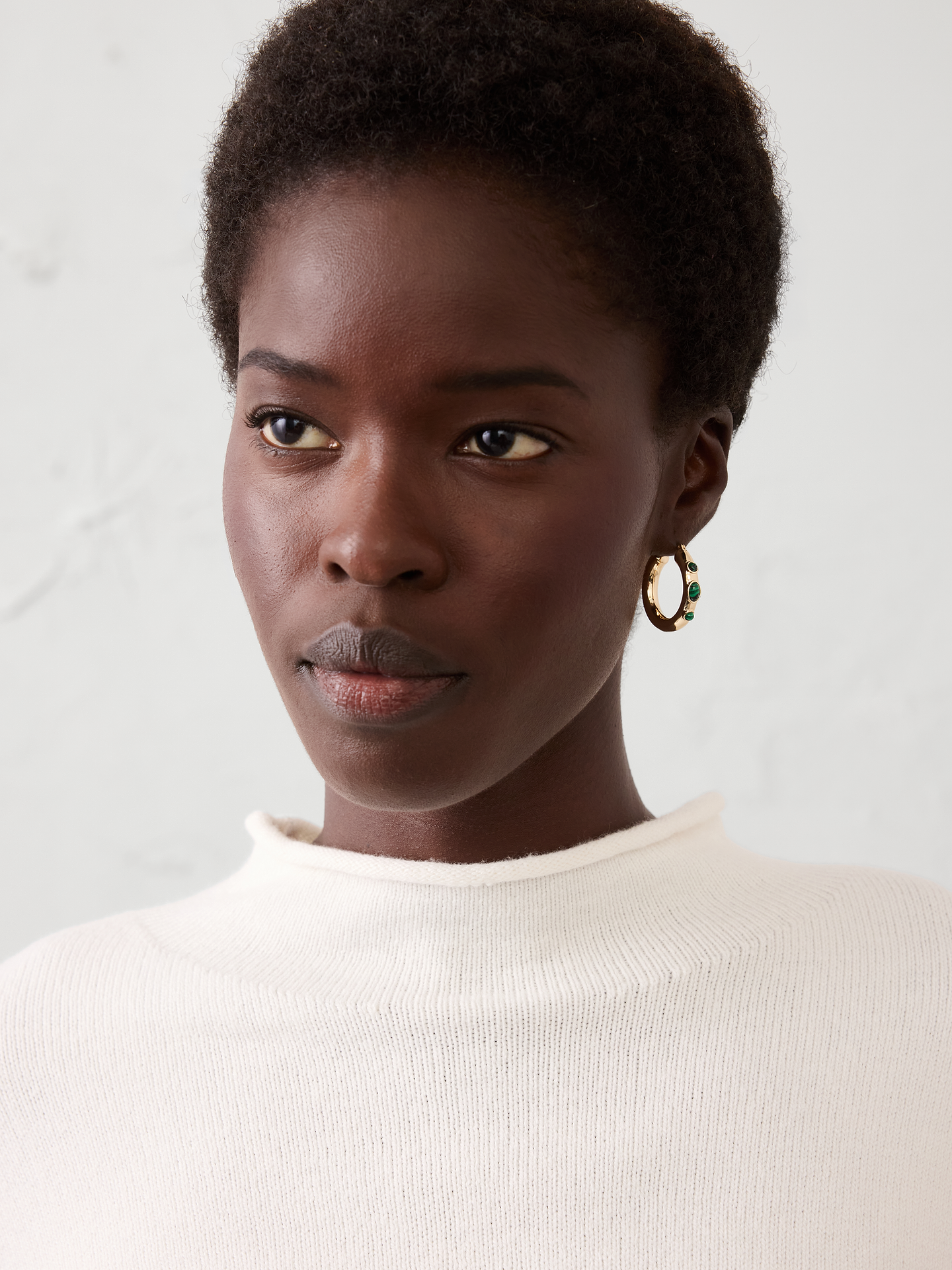 Image 2 of 3, Multi-Stone Hoop Earrings