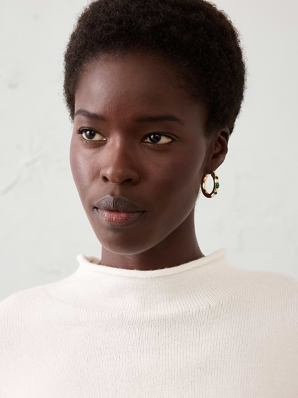 Multi-Stone Hoop Earrings