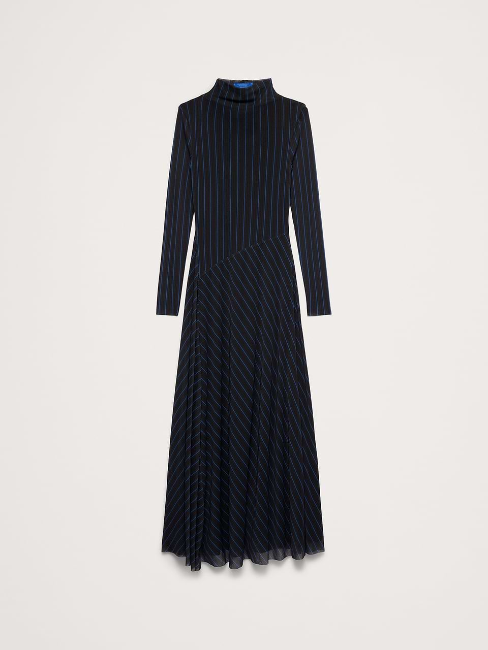 banana republic blue pleated dress x La Ligne | The Mesh Maxi Open-Back Long Corset Mermaid