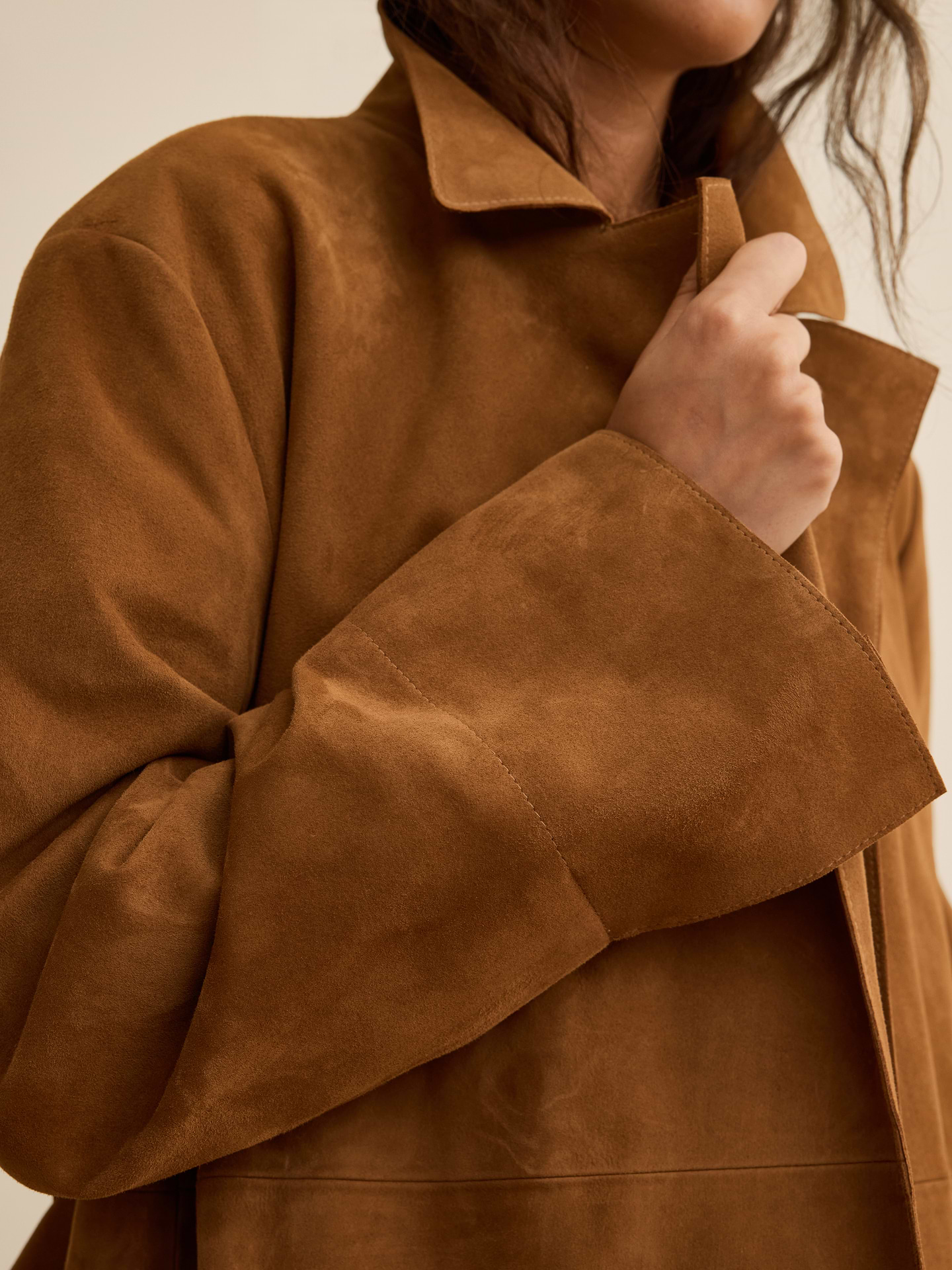 Image number 4 showing, Banana Republic x La Ligne | The Suede Wrap Coat