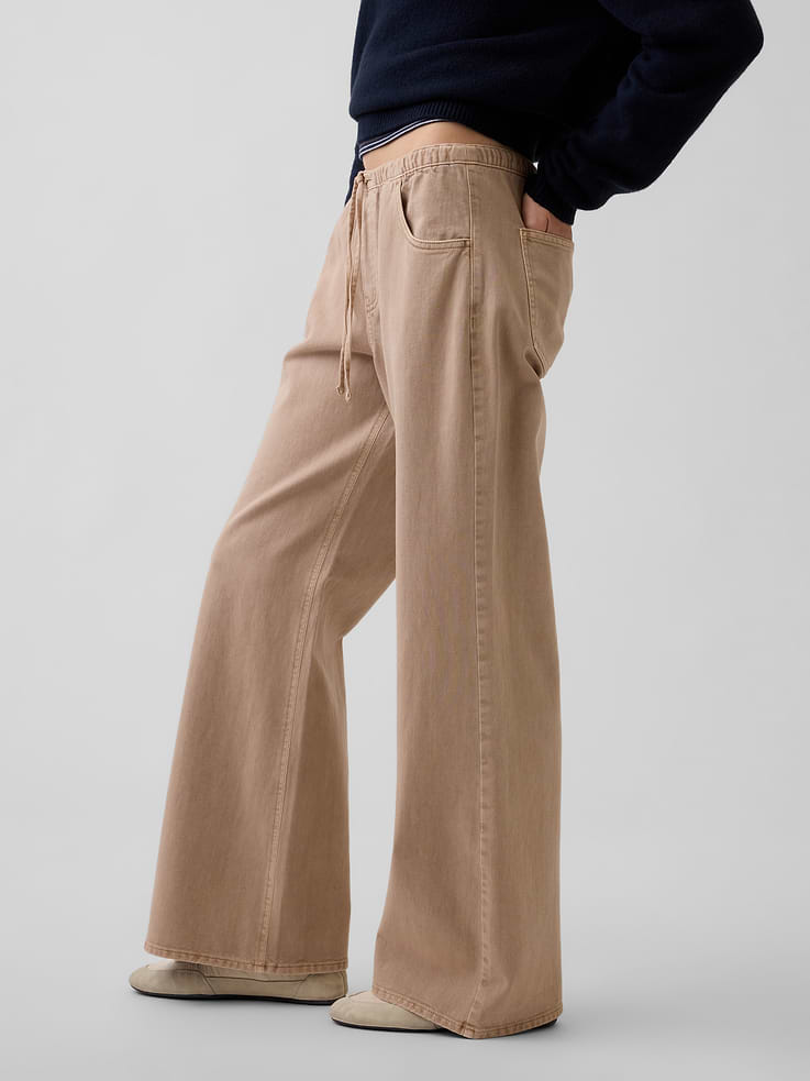 Image 3 of 6, Low Rise Easy Baggy Flare Pants