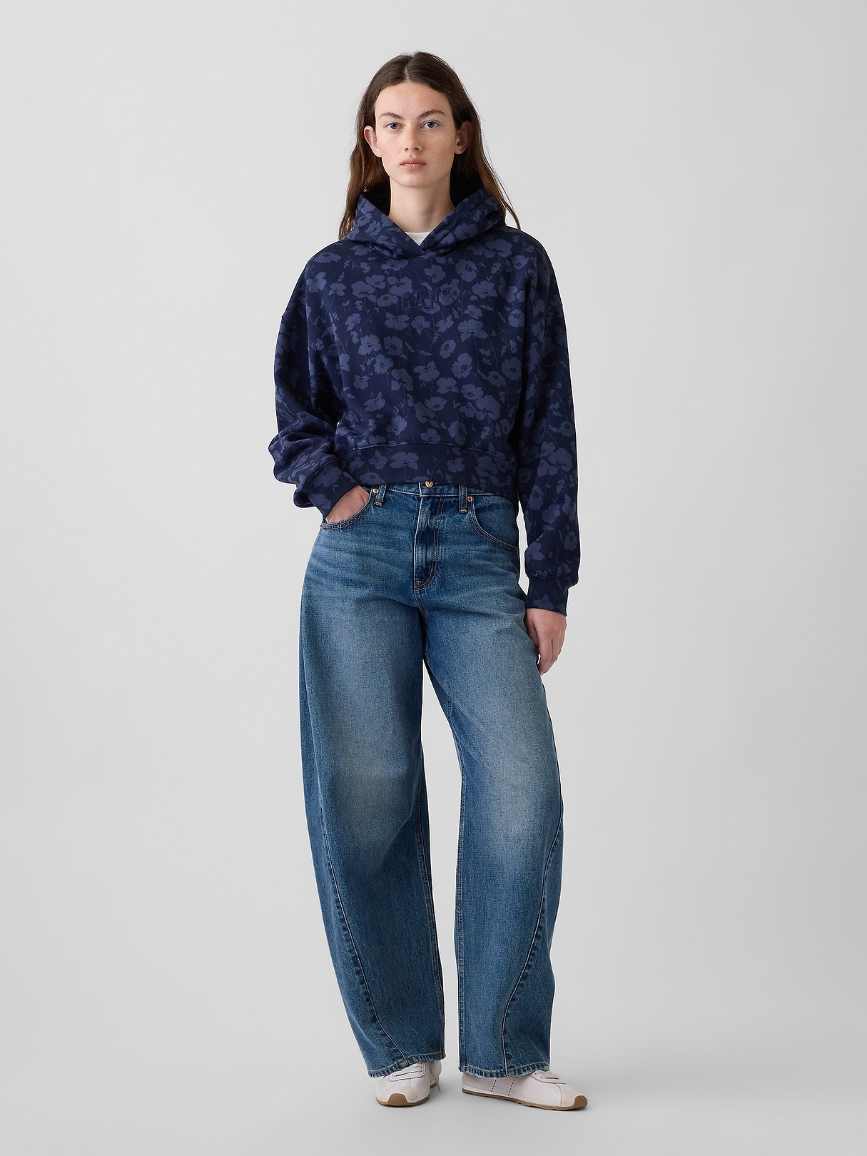 VintageSoft Crop Logo Hoodie | Gap