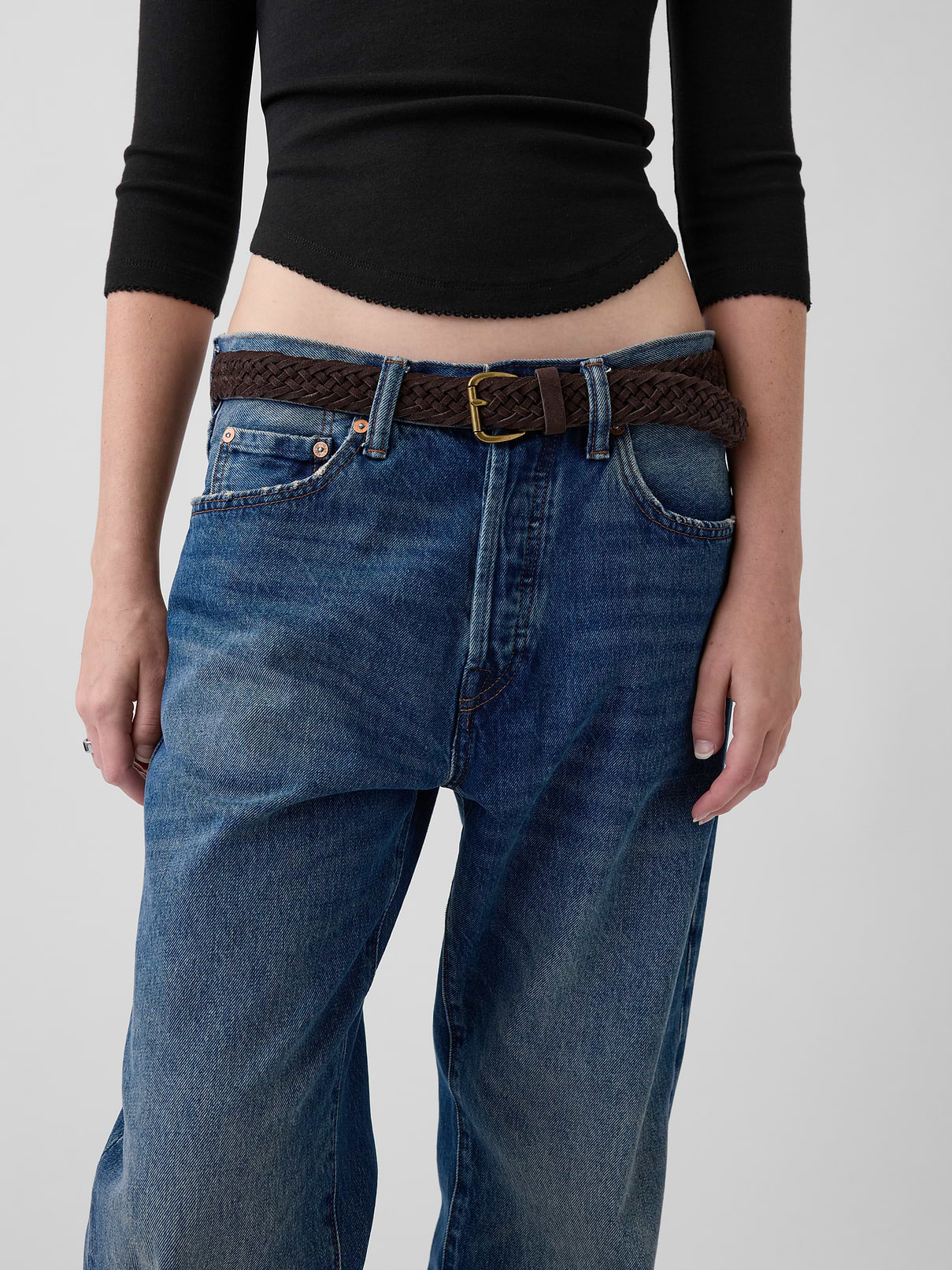 Image 2 de 4, Ceinture tressée en suède