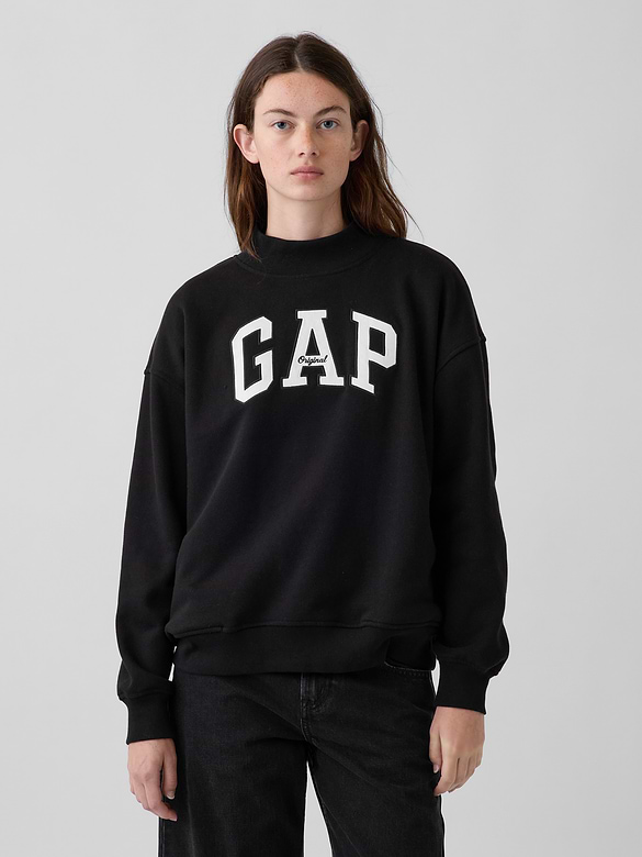 VintageSoft Oversized Mockneck Logo Sweatshirt