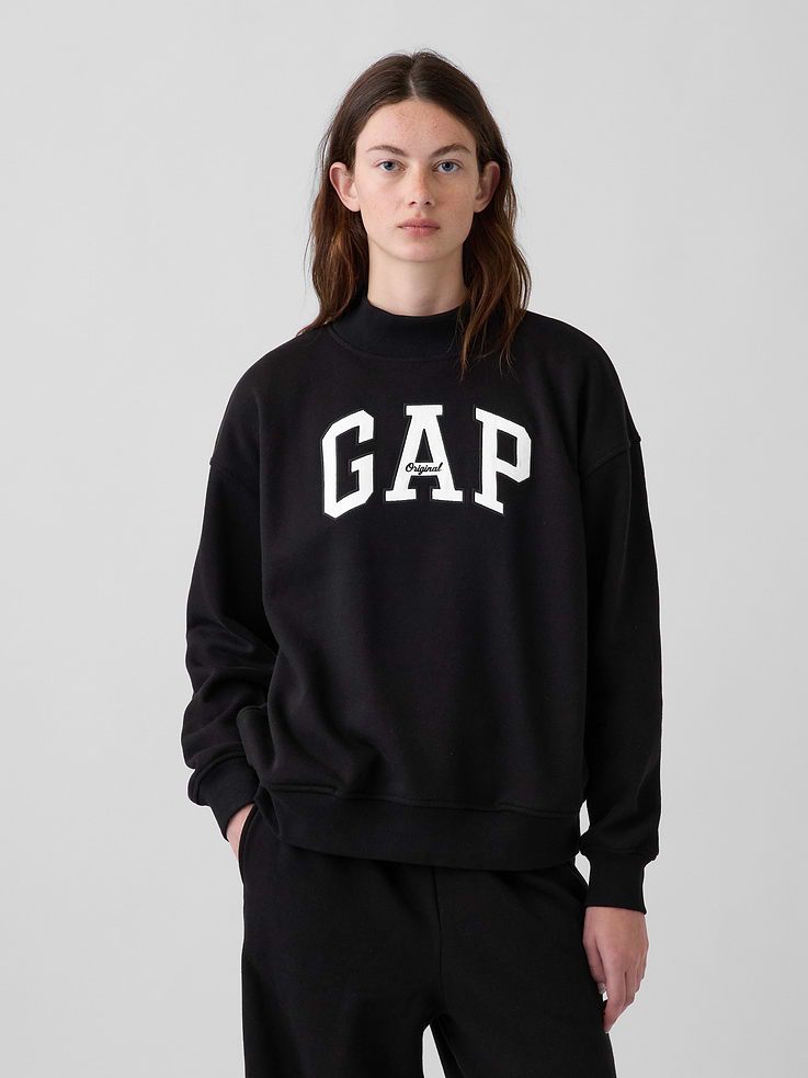 Image 6 of 7, VintageSoft Oversized Mockneck Logo Sweatshirt