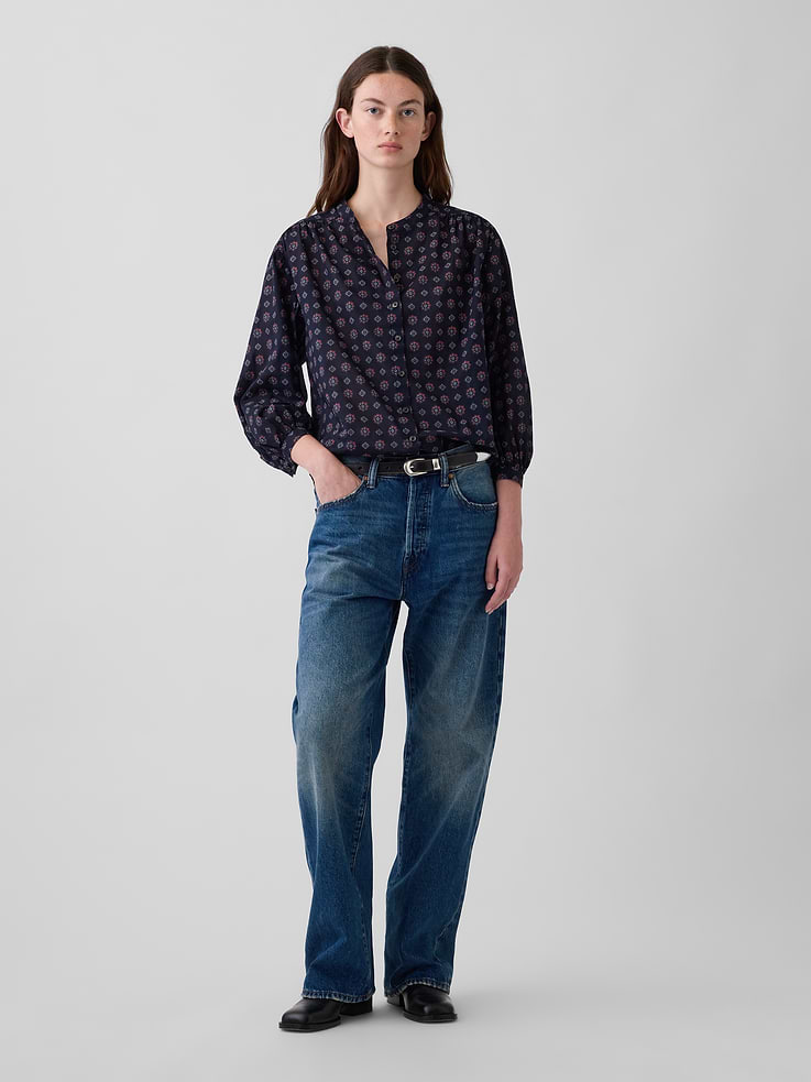 Image 2 of 5, Relaxed Button-Front Shirt