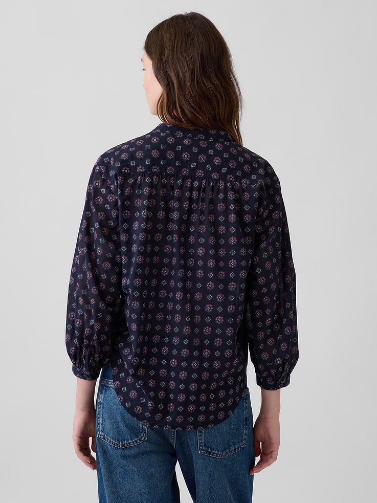 Image 3 of 5, Relaxed Button-Front Shirt