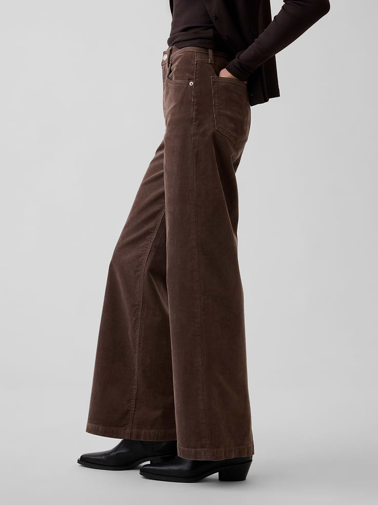 Image number 3 showing, High Rise Corduroy Stride Wide-Leg Pants