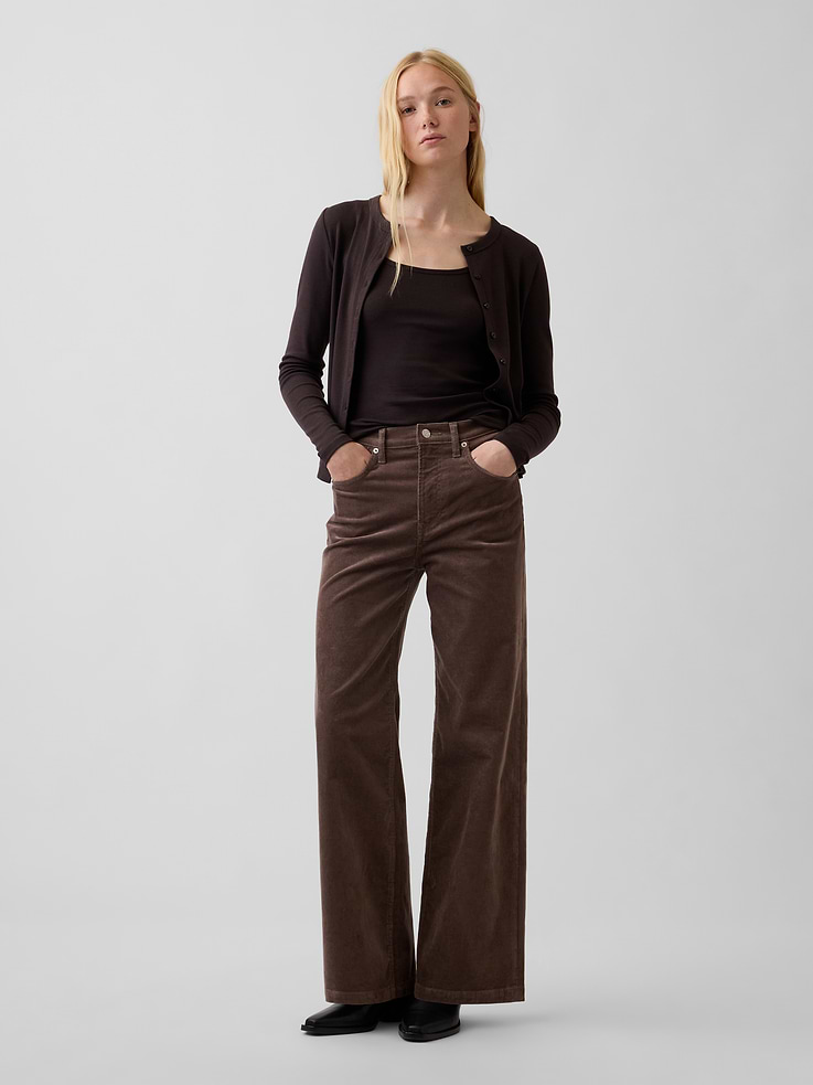 Image number 6 showing, High Rise Corduroy Stride Wide-Leg Pants