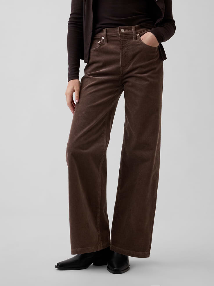 Image number 2 showing, High Rise Corduroy Stride Wide-Leg Pants