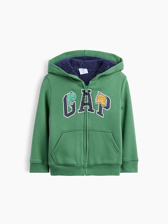 babyGap Sherpa-Lined Logo Zip Hoodie