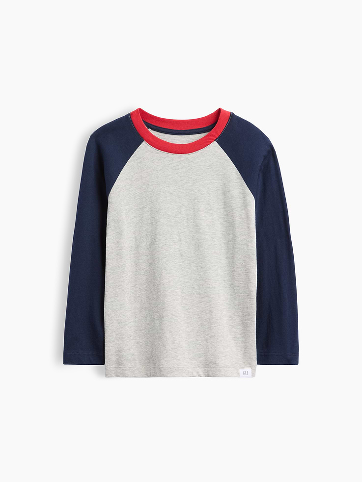 Image 1 of 3, Soft jersey knit., Colorblocking at long raglan sleeves., Crewneck., Product #1184533