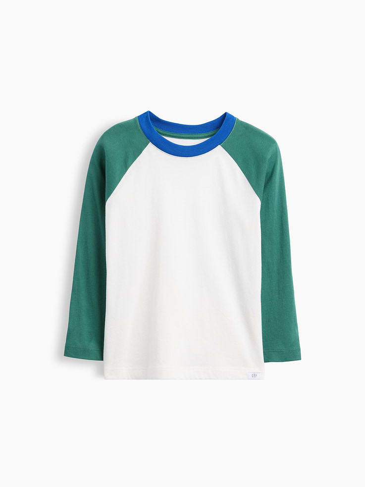 Image 1 of 3, Soft jersey knit., Colorblocking at long raglan sleeves., Crewneck., Product #1184533