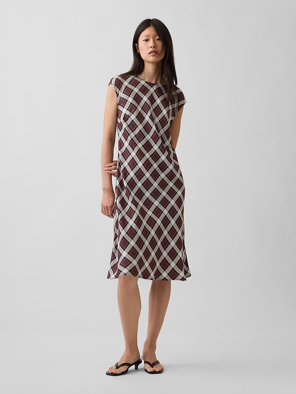 Cap-Sleeve Knee-Length Dress