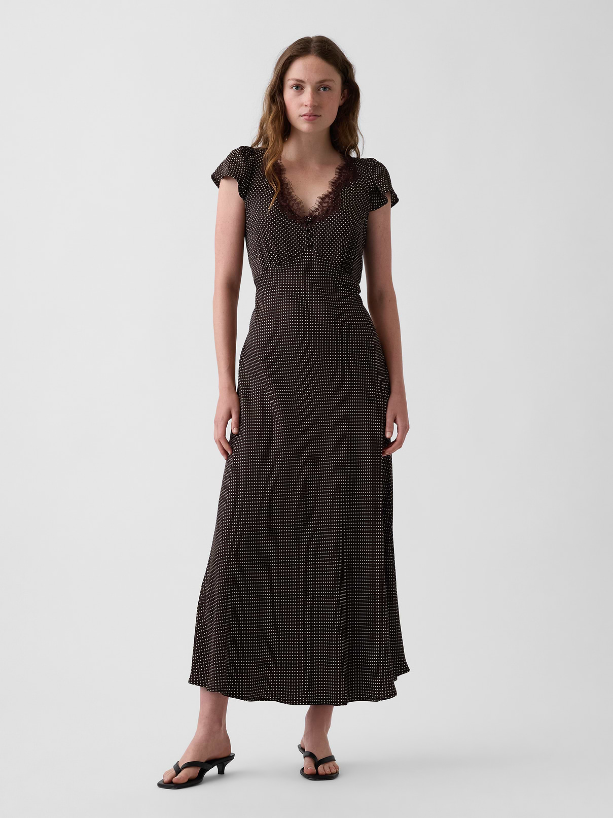 Lace V-Neck Maxi Dress