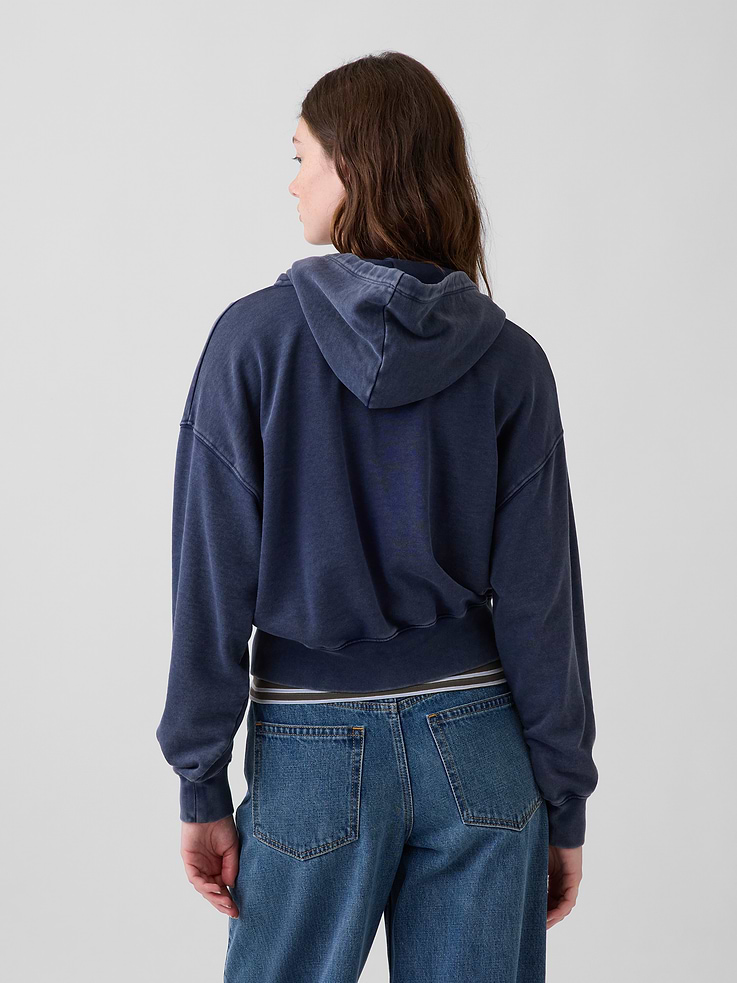 Image 3 of 7, VintageSoft Oversized Henley Hoodie