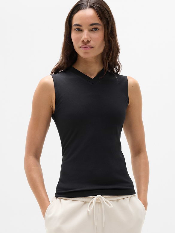 Signature Rib V-Neck Muscle Tank