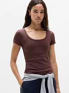 Image number 1 showing, Signature Rib Scoop Tee