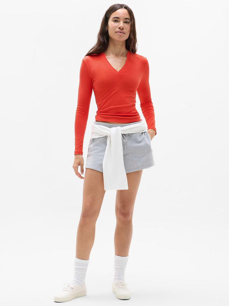 Image 2 of 7, Signature Rib V-Neck Top