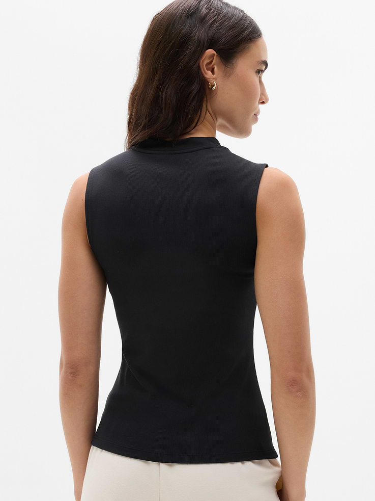 Image 3 of 5, Signature Rib V-Neck Muscle Tank