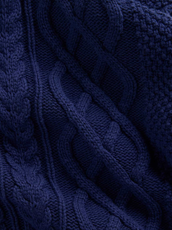 100% Cotton Cable-Knit Oversized Sweater