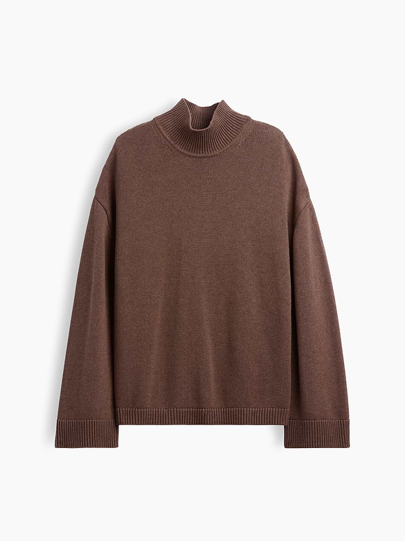 100% Cotton Oversized Turtleneck Sweater