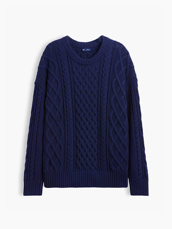 100% Cotton Cable-Knit Oversized Sweater