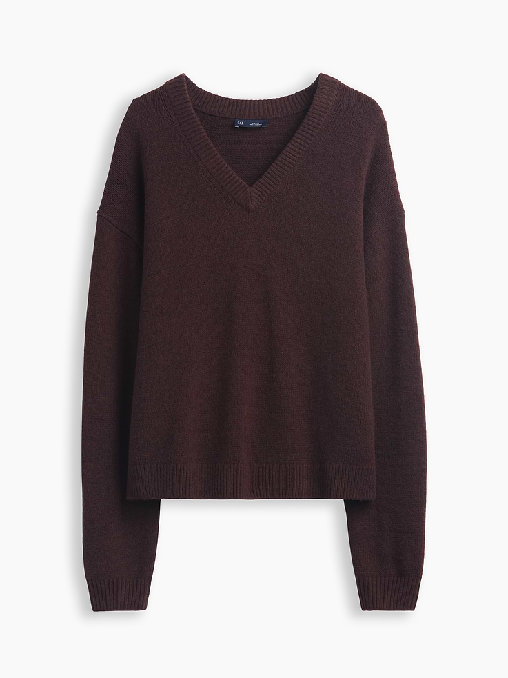 Image number 6 showing, CashSoft Oversized V-Neck Sweater